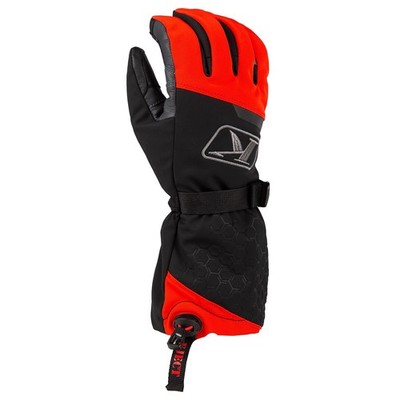 KLIM Men's Powerxross Gauntlet Gloves Black - Fiery Red Medium