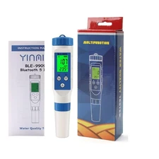 5-In-1 Bluetooth Water Quality Tester Meter BLE-9909 to Measure PH/TDS/EC/SALT