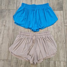 Butterfly 2 in 1 Running Shorts Size M Lot of 2 Flowy Spandex Gym Workout Sporty