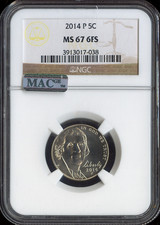 2014 Jefferson Nickel NGC MS67 FS Quality