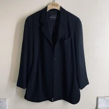 Melior Vintage Black Oversized Blazer Jacket size 0 Made in USA