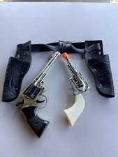 1950's TootsieToy  American West  Double Holster Set Complete Working Cap Guns