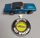 Hot Wheels Redline 1967 Custom T-Bird Aqua Tan Interior Black Roof Button USA