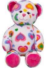 BABW Build a Bear Workshop Colorful Hearts Bear Plush 16"