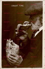 Croust Time Vintage Postcard 1909 Man Eating Cornish Pasty Handwritten Message