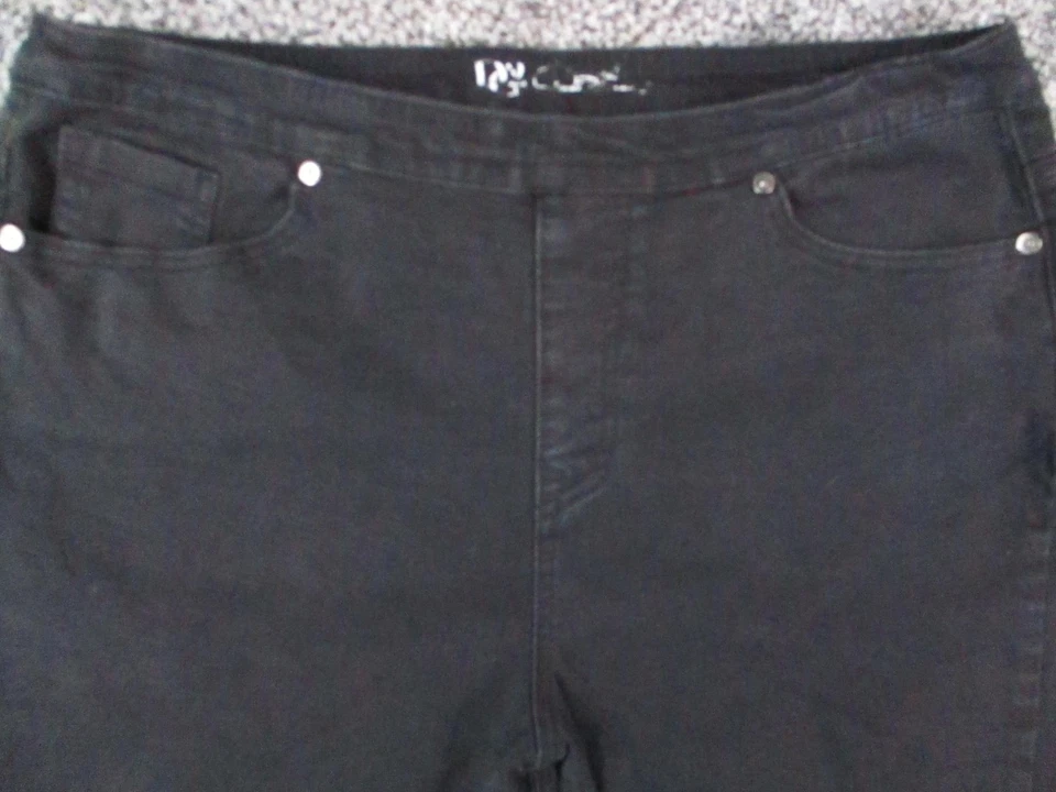 DG2 Classic Stretch Jeans Womens Large Black Jeggings Pull On Denim LT 34x24 - Image 3 of 4