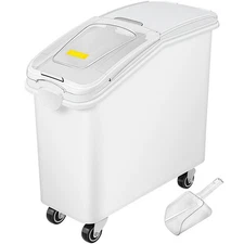 21 Gal Ingredient Bin w/ Scoop 400 Cup Commercial Food Storage for Kitchen