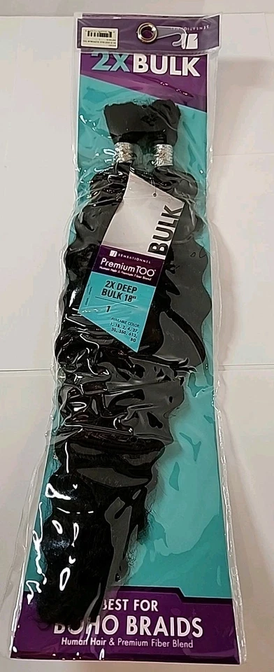 NEW Sensationnel Premium Too Human Hair Blend 2X Braiding DEEP BULK 18" Extensio - Image 2 of 4
