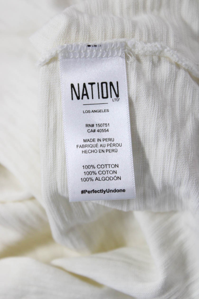 Nation LTD Womens Basic Button-Up White Cotton Lo… - image 5