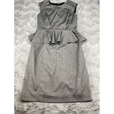 Womens Sleeveless Peplum Sheath Dress Gray Business Career Size 8