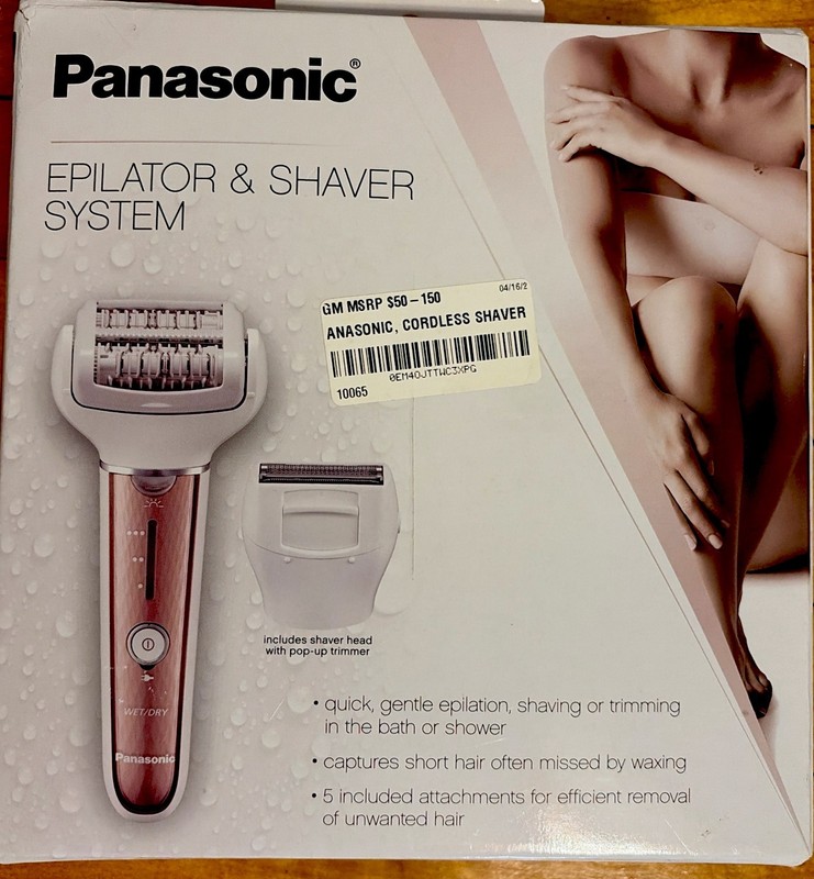 Panasonic Wet/Dry Cordless Rechargeable Epilator 60 Tweezers ES-EL7A-P