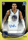 2025-26 Bowman #BCA-WI Will Richard Chrome Autographs Yellow Refractor #/75