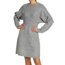 Derek Lam 10 Crosby Aisha Sweater Dress Sz M Gray Wool Blend Batwing Cozy