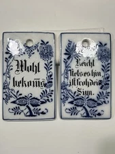 Antique Flow Blue /Blue Onion Hanging Cheese Board, Trivet