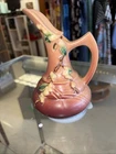 Vintage Roseville Art Pottery Snowberry Ewer 1TK-6 Decorative Pitcher Pink &Rose