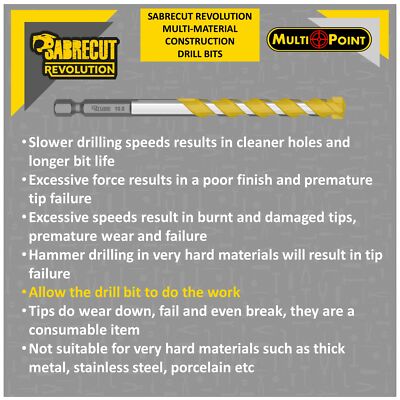 SabreCut SDSA55_5 - Punta Trapano Lunga 160 Mm, Punte Per Trapano, 5,5 X 160 Mm, Approvate PGM, Per Mattoni In Pietra E Calcestruzzo - Foto 2