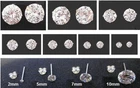 Sterling Silver - CZ Round Stud Earrings - BOXED - Choose Size: 2mm up to 10mm