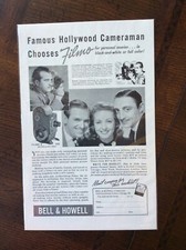 1938 vintage original print ad Bell  Howell Filmo 8 Camera W/ Douglas Fairbanks