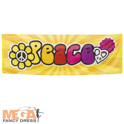 Groovy Streamer Banner Decoration Hippie Retro 60 S Reunion