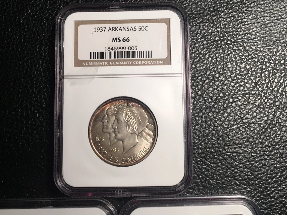 Arkansas commemorative half dollars 1937 PDS 1 Ms66 2 MS65 Nice Original  - Image 3 of 4