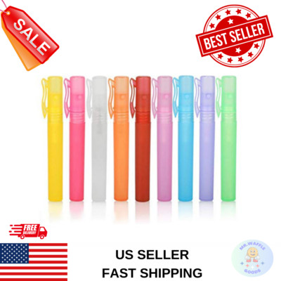 10Pcs 10Ml Plastic Spray Bottle Fine Mist Atomizer Portable Pen Clip Refillable