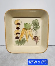 Vintage 1970s Los Angeles Potteries 12” Square Casserole Baking Dish Yellow #515