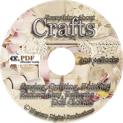 400+ Books Craft Quilting Wool Knitting Crochet Doll Doily Patterns Pottery