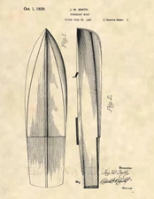 Vintage Chris Craft Boat US Patent Art Print- Vintage Boat Antique Boat - 828