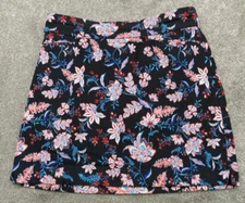 Croft & Barrow Skort 6 Reg. Blue Floral Pockets Stretch Golf Tennis Pickleball