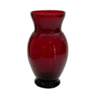 Vintage Anchor Hocking Vase Ruby Red Hand Blown Glass Bud Bouquet Vase 6.5" H