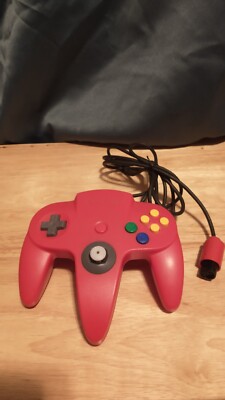 Nintendo 64 N64 Authentic OEM Original Stick FIRE RED NUS-005 Controller Tested