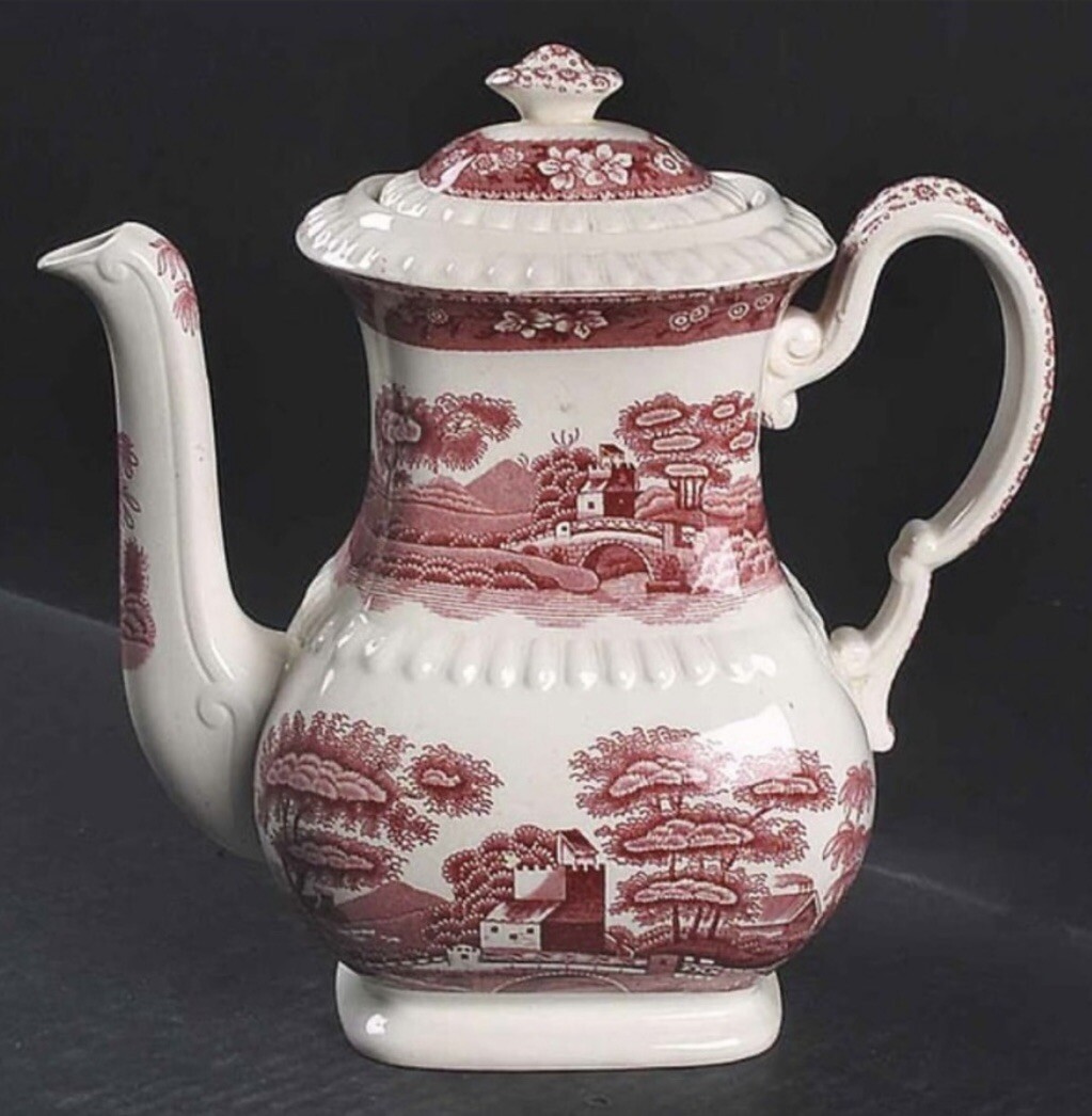 Vintage Copeland Spode Tower Pink Coffee Pot With Lid eBay