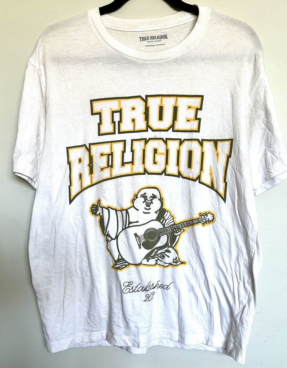 True Religion Buddha 2002 Short Sleeve T-Shirt 105783 White Size