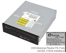 IDE 40-PIN DVD Rewritable Plextor PX-716A CD-RW Rom DVD-Rom DVD-RW Black PX2