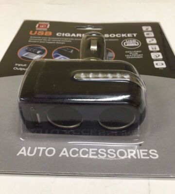 blink cigarette lighter Dual Port USB Car Cigarette Lighter Charger Socket Splitter Power Blink 12V  NEW