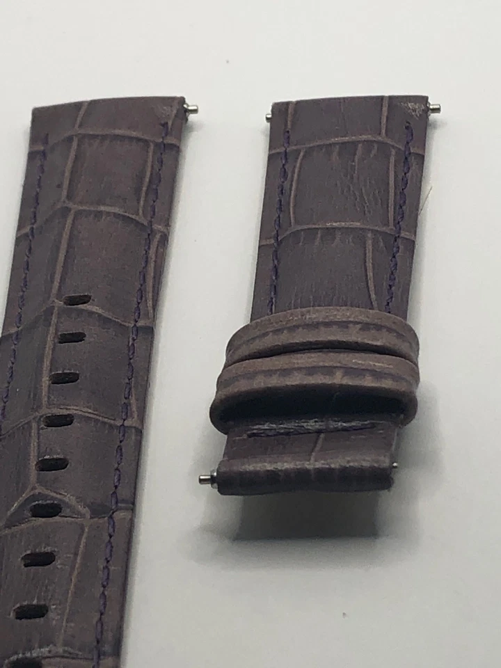 Piezas de reloj Michael Kors 2 piezas correa cuero en relieve púrpura 16/18 mm YO184 Foto 2 de 4