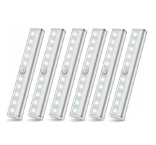 Wireless Under Cabinet Lighting LED Motion Sensor Battery Operated Closet 6pack
