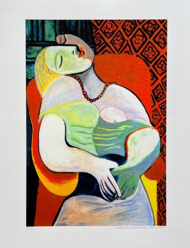 Pablo Picasso THE DREAM Estate Signed Limited Edition Art Giclee 26" x 20" - Afbeelding 1 van 7