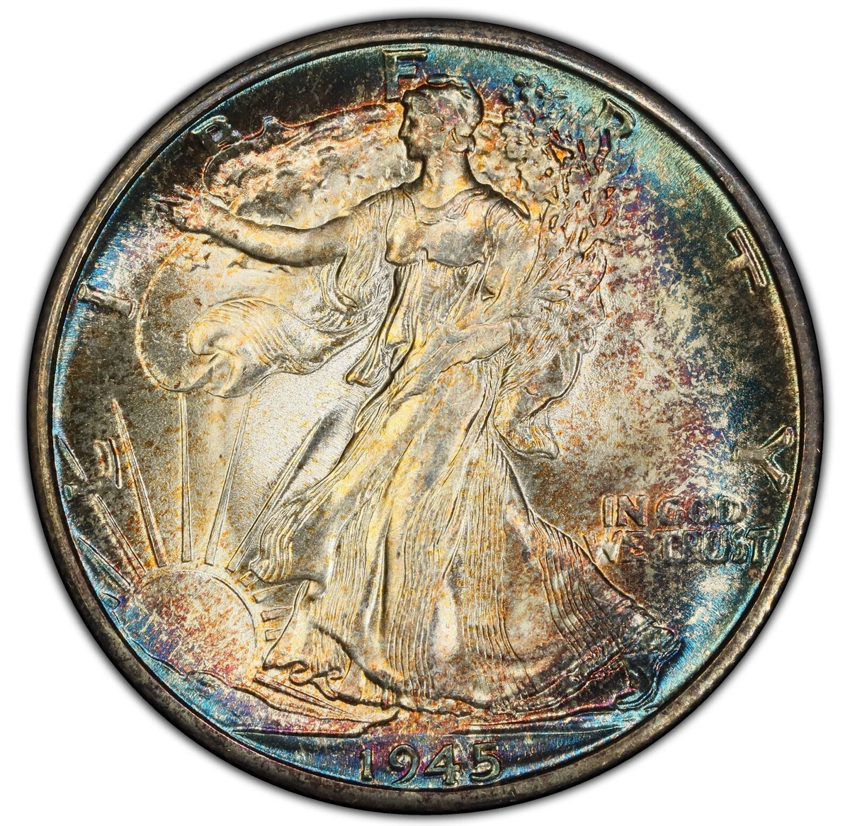 1996年 ウォーキングリバティ PCGS MS68 レインボートーン USA 1996年 ウォーキングリバティ PCGS MS68 レインボートーン USA RARE