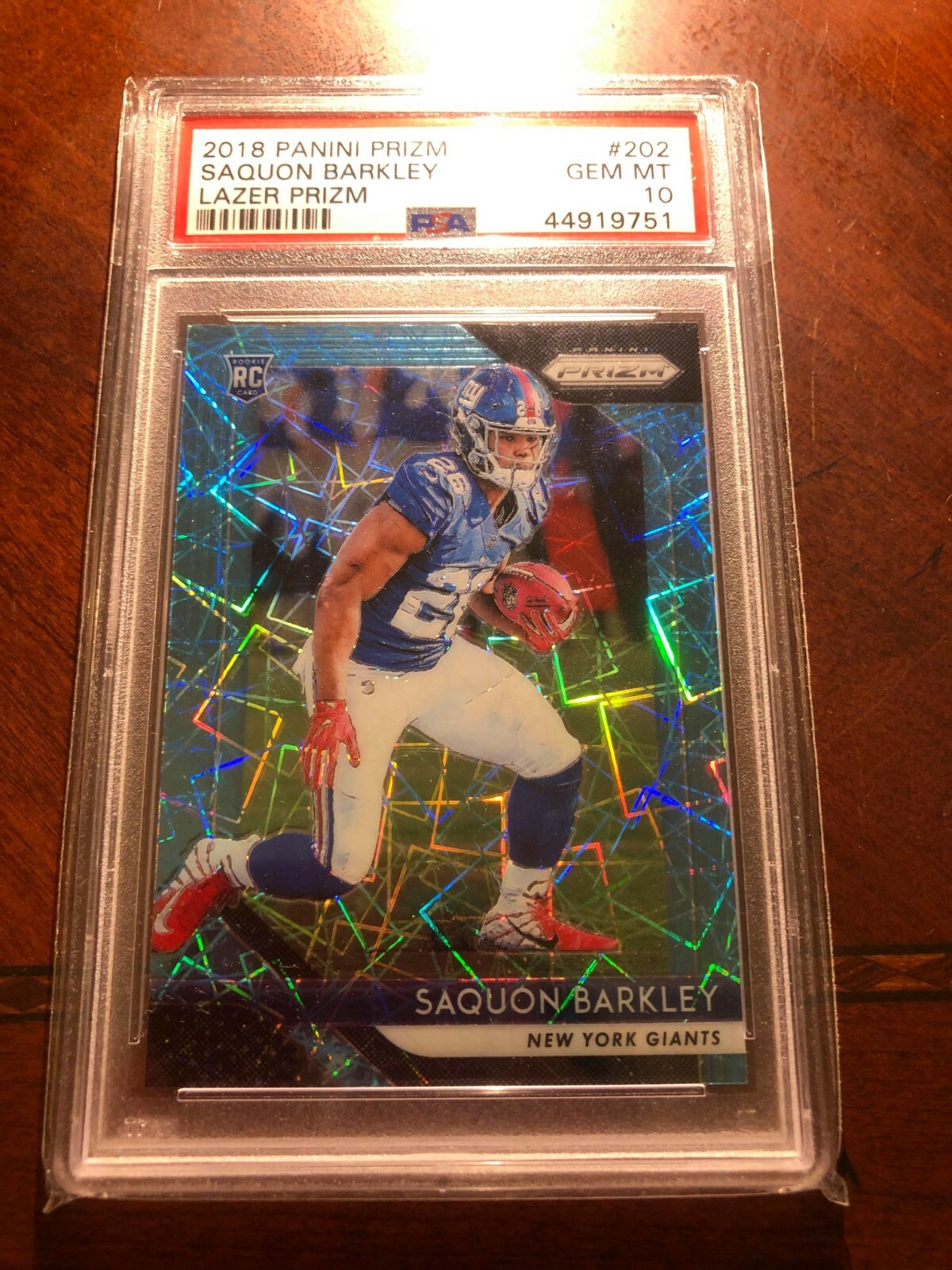 2018 Panini Prizm Lazer #202 Saquon Barkley RC Rookie Gem Mint PSA 10