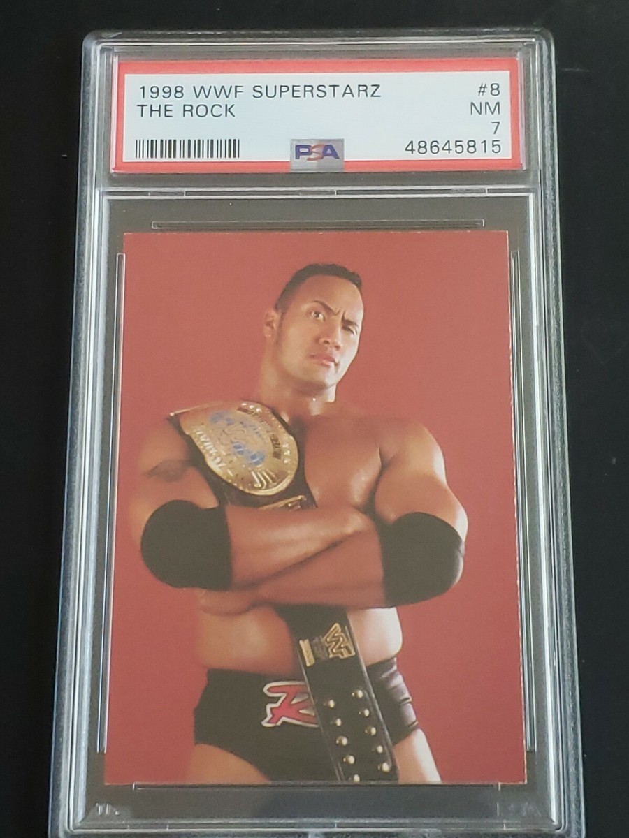 スポーツ選手 the ROCK 1998 WWF Comic Images Superstarz The Rock PSA 7 Wrestling Rookie