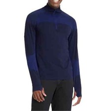 All In Motion Seamless 1/4 Zip Athleisure Long Sleeve Pullover Blue S NWT