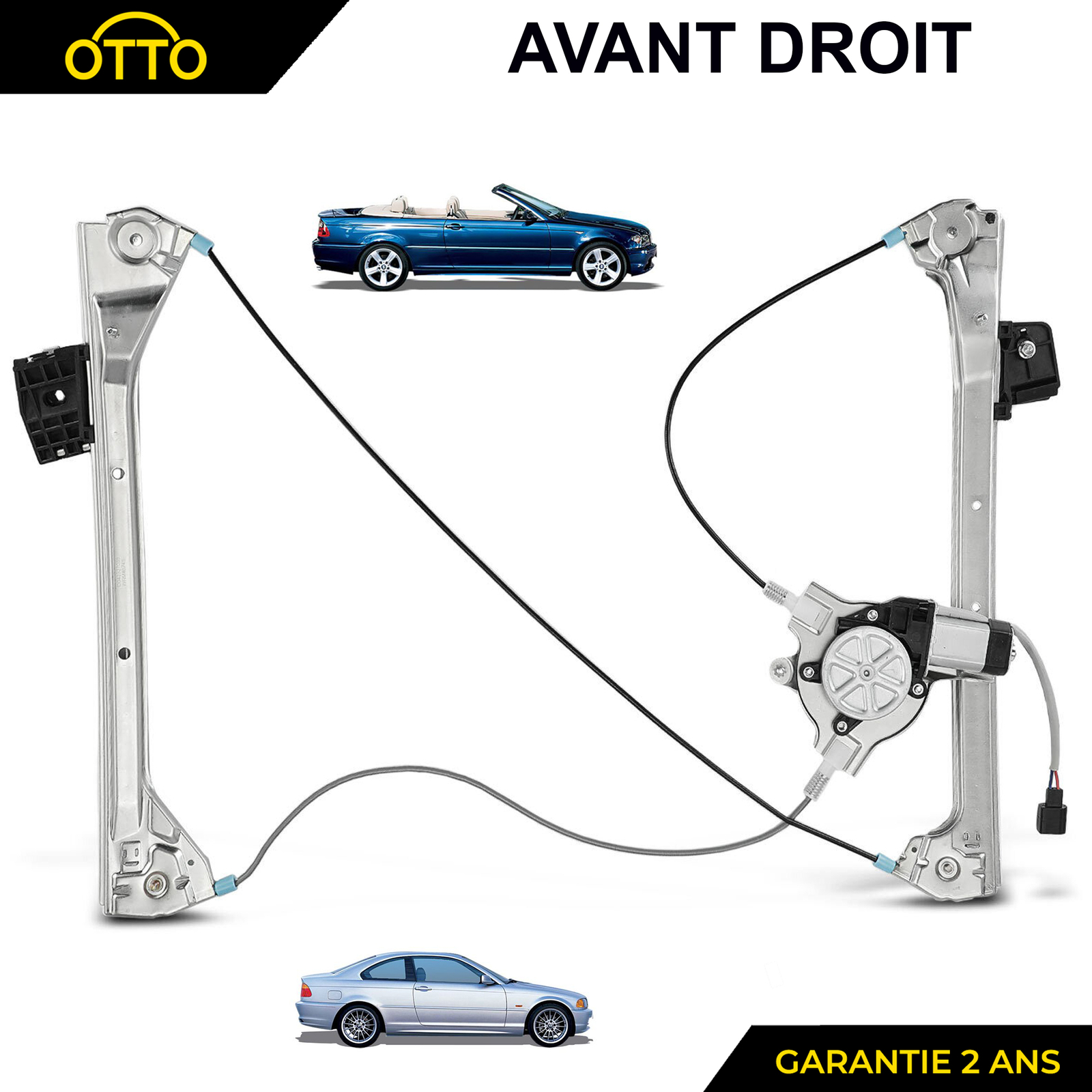 Mécanisme lève-vitre avant droit BMW E46 pour réparation portière passager pièce 8229106