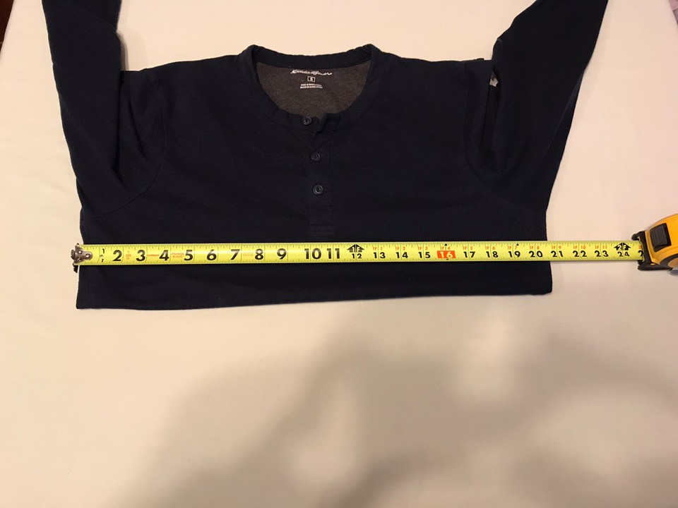 Eddie Bauer Men’s LS Henley Shirt Blue Small Cotton Polyester eBay