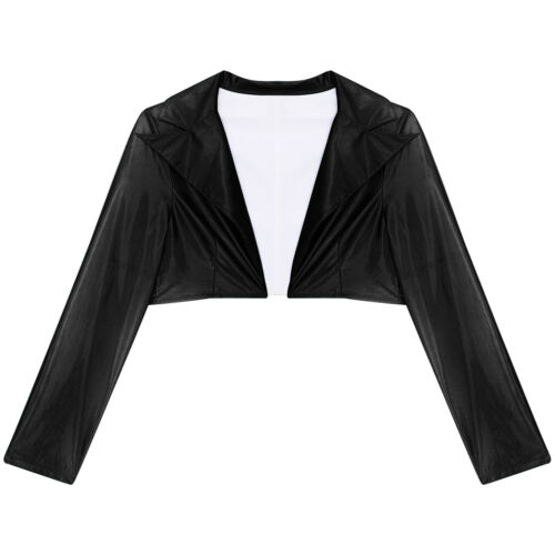 Giacca Donna Cappotto Lucido Moto Capispalla Rock Streetwear Cropped Clubwear - Foto 21 di 49