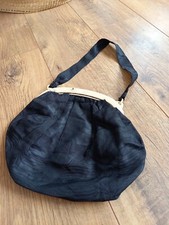 Vintage Lovely Edwardian (?) Silk Fabric Bag - Celluloid Frame