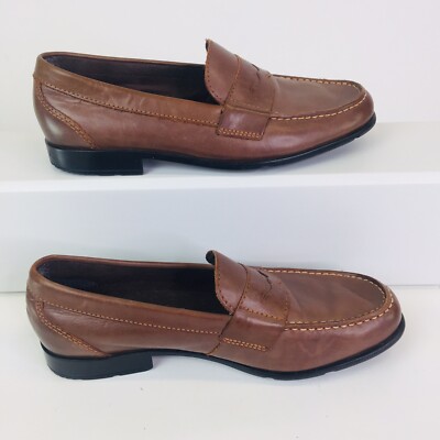 Rockport Walkability Trutech Brown Leather Slip On Casual Loafers Size 10 M Rockport Walkability Men main image 2
