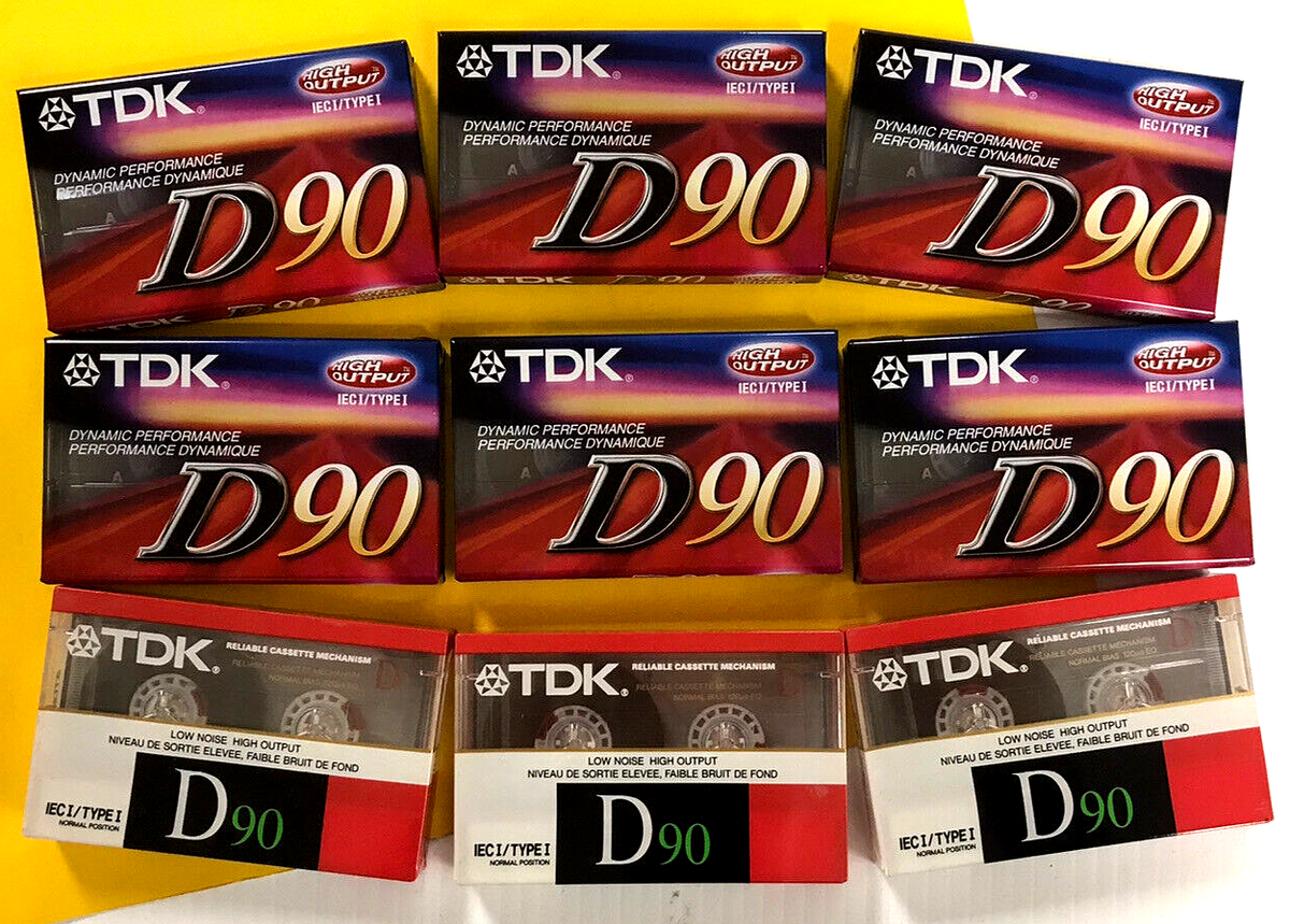 TDK D 90 Verde Edizione Limitata 1995 | Nastri Cassetta Tipo I Sigillati (4 Pezzi)