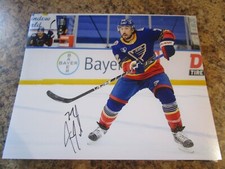 JUSTIN FAULK SIGNED 8X10 MATTE PHOTO ST. LOUIS BLUES