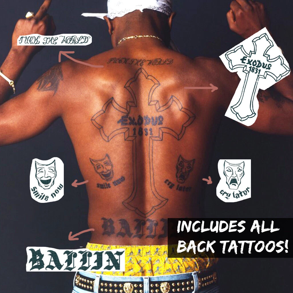 2Pac Temporary Tattoos FULL SET - 2Pac Temporary Tattoos / Tupac Shakur  Tattoos | eBay
